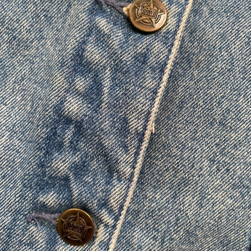 Vintage Jean Denim Corduroy Collar Vest - Picture 9 of 10